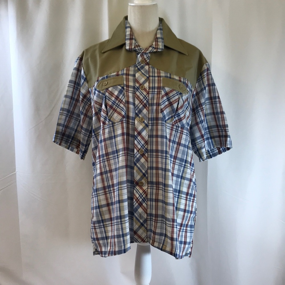Vintage h.i.s Plaid Short Sleeve Button Shirt